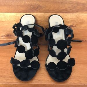 Black scalloped heels